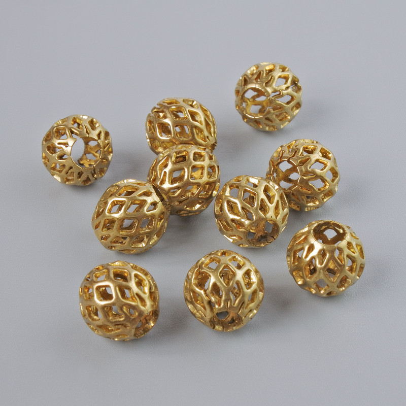 Bead findings bead inlay dark-gold colour metal, diameter 7mm± 10 pcs