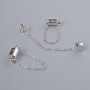 Magnetic Clasp Finding, Diameter 13x6mm Silver-Tone Metal with Chain, Length 5cm