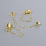 Magnetic Clasp Finding, Diameter 13x6mm Gold-Tone Metal with Chain, Length 5cm