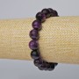 Purple Cat's Eye Bracelet, natural stone, smooth round bead, diameter 10.5mm+-, length 18cm+- (stretch)