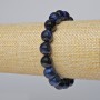 Blue Cat's Eye Bracelet, natural stone, smooth round bead, diameter 10.5mm+-, length 18cm+- (stretch)