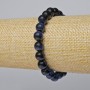 Blue Cat's Eye Bracelet, natural stone, smooth round bead, diameter 8.5mm+-, length 18cm+- (stretch)