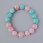 Rose Quartz & Amazonite (artificial acrylic) Bracelet, diameter 12.5mm+-, length 18cm+- (stretch) with metal inserts