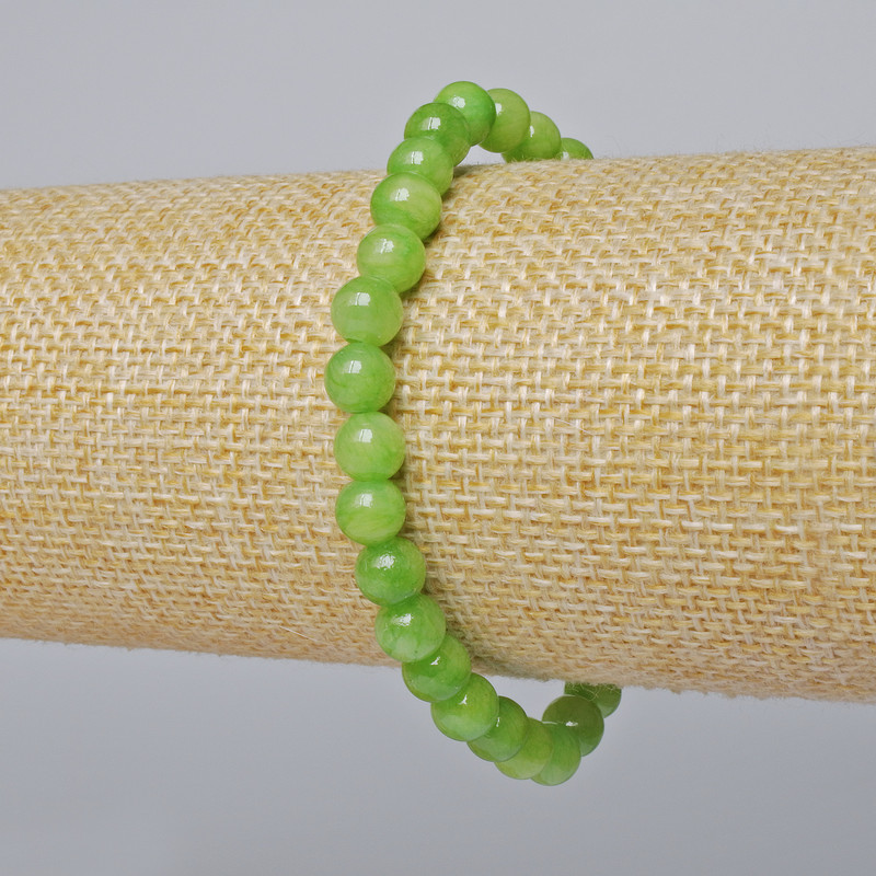 Onyx (artificial acrylic) Bracelet, smooth bead, diameter 6.5mm+-, length 18cm+- (stretch)