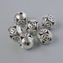 Findings Bead Spacer, diameter 10mm+-, hole diameter 2mm, silver-tone metal, 6pcs