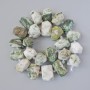 Moonstone Moss Agate Beads natural stone faceted, diameter 20×13mm ±, length 39cm ± with seed beads on thread