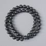 Shungite Beads (per piece) smooth ball, diameter 8mm±, length 39cm± on thread