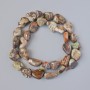 Jasper Picasso Beads, natural stone faceted, 10x13mm± diameter, 40cm± length on thread