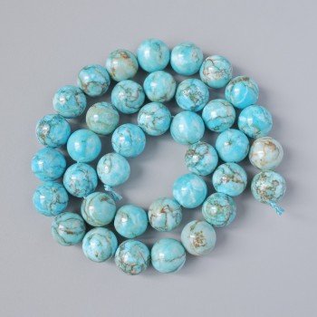 Blue Jasper (Synthetic) Smooth Round Beads, Diameter 10.5mm+/-, Length 39cm+/- on a Thread