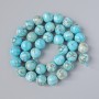 Blue Jasper (Synthetic) Smooth Round Beads, Diameter 10.5mm+/-, Length 39cm+/- on a Thread