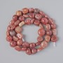 Strawberry Quartz Natural Stone Tumbled Beads, Diameter 9x10mm+/-, Length 41cm+/- on a Thread