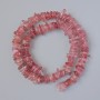 Strawberry Quartz Natural Stone Chips, Diameter 10x3mm+/-, Length 39cm+/- on Fishing Line