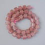 Strawberry Quartz Natural Stone Faceted Rondelle Beads, Diameter 11x7mm+/-, Length 39cm+/- with Seed Beads on a Thread