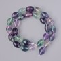 Fluorite Natural Stone Oval Beads, Diameter 10x14mm+/-, Length 39cm+/- on a Thread