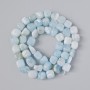 Aquamarine Beads, Natural Stone Tumbled, Diameter 7mm+/-, Length 40cm+/- on a Thread