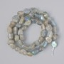 Labradorite Beads, Natural Stone Tumbled, Diameter 8x9mm+/-, Length 40cm+/- on a Thread