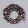 Garnet Beads, natural stone, faceted round, diameter 8mm+-, length 38cm+- on a strand
