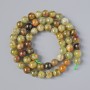 Grossular (Green Garnet) Beads, natural stone, smooth round, diameter 7mm+-, length 38cm+- on a strand