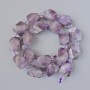 Amethyst Beads, natural stone, faceted, diameter 13x17.5mm+-, length 39cm+- with seed beads on a strand