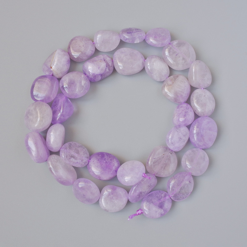 Lavender Amethyst Beads, natural stone, tumbled, diameter 11x13mm+-, length 40cm+- on a strand