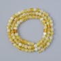 Yellow Opal Beads, Natural Stone Faceted Cube, Diameter 4mm+/-, Length 39cm+/- on a Strand
