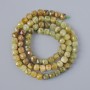 Grossular (Green Garnet) Beads, Natural Stone Faceted Cube, Diameter 6mm+/-, Length 38cm+/- on a Strand