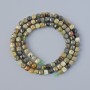 Grossular (Green Garnet) Beads, natural stone, faceted cube, diameter 4mm+-, length 39cm+- on a strand