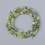 Prehnite Beads, natural stone, faceted cube, diameter 4mm+-, length 39cm+- on a strand