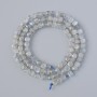 Labradorite Beads, natural stone, faceted cube, diameter 4mm+-, length 39cm+- on a strand