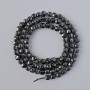 Black Tourmaline Beads, natural stone, faceted cube, diameter 4mm+-, length 40cm+- on a strand