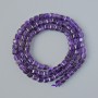 Amethyst Beads, natural stone faceted cube, diameter 4mm+/-, length 38cm+/- on thread