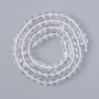 Rock Crystal Beads, natural stone faceted cube, diameter 4.5mm+/-, length 39cm+/- on thread