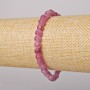 Rubellite Tourmaline Bracelet, natural stone faceted cube, diameter 5.5mm+/-, length 18cm+/- (stretch)