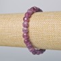 Rubellite Tourmaline Bracelet, natural stone faceted cube, diameter 7mm+/-, length 18cm+/- (stretch)