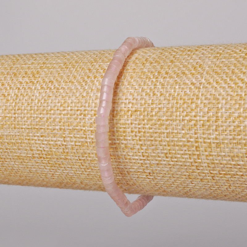 Rose Quartz Bracelet, natural stone chip beads, diameter 4x2mm+/-, length 18cm+/- (stretch)