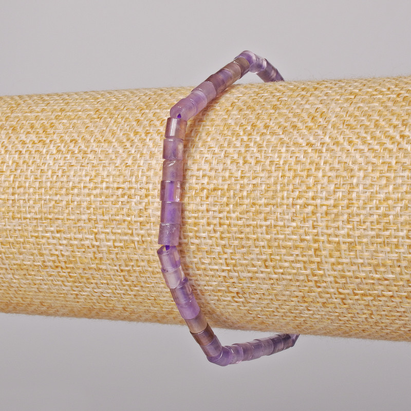 Amethyst Bracelet Natural Stone Chip, Diameter 4x4mm+-, Length 18cm+- (Stretch)