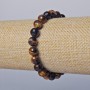 Tiger's Eye Bracelet Natural Stone Faceted Bead, Diameter 8mm+-, Length 18cm+- (Stretch)