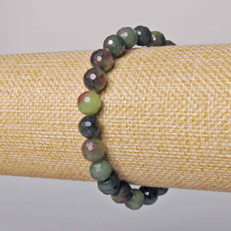 Zoisite Bracelet Natural Stone Faceted Bead, Diameter 8mm+-, Length 18cm+- (Stretch)
