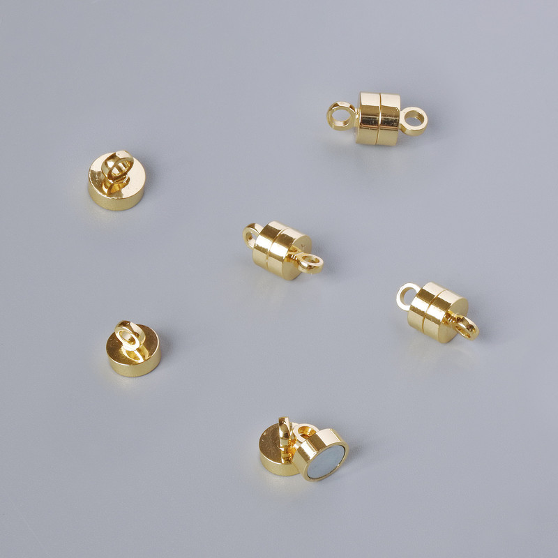 Magnetic clasp, 11×5mm, gold-colour metal, 1 pc