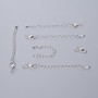 Clasp - Lobster, 10x5mm diameter with extension chain, length 5.5cm, silver colour metal, 1pc