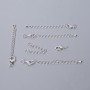 Clasp lobster with extender chain, diameter 12x6mm, length 5.5cm, silver coloured metal, 1 piece