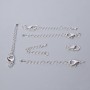 Clasp, Lobster 15×8 mm with extender chain, length 5.5 cm, silver-colour metal