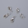 Carabiner Clasp Finding, 12×6 mm, silver-colour metal
