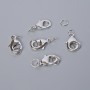 Lobster clasp finding, diameter 10x5mm, silver-tone metal, 1pc