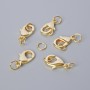 Lobster clasp finding, diameter 15x8mm, gold-tone metal, 1pc