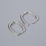 Kidney ear wires, silver-tone metal, 18x14x2mm, pair