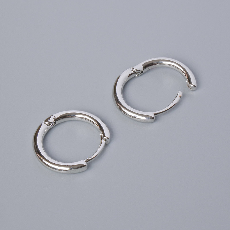 Kidney ear wires, silver-tone metal, 14.5x16x2mm, pair