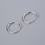 Kidney ear wires, silver-tone metal, 14.5x16x2mm, pair