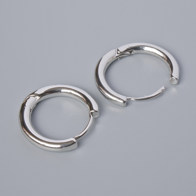 Kidney ear wires, silver-tone metal, 18x19.5x3mm, pair