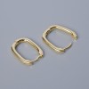 Kidney ear wires, gold-tone metal, 18x14x2mm, pair